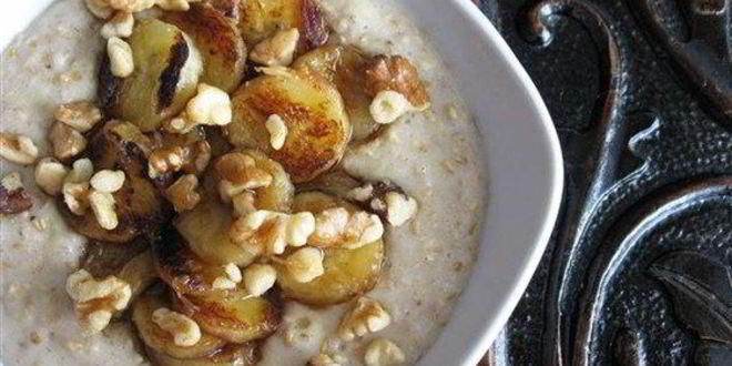 Рецепт овсяной каши с банановым топпингом