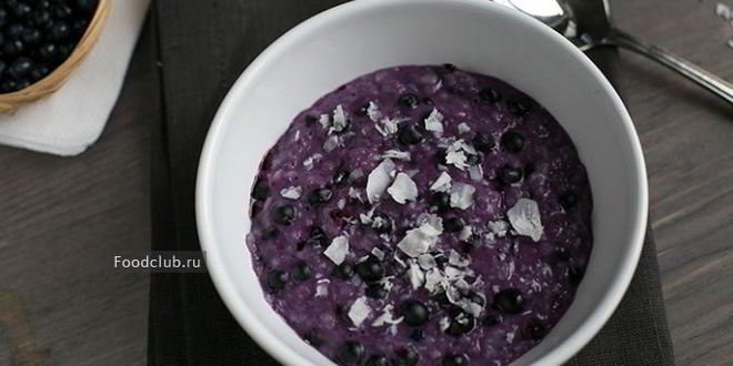 Рецепт овсяной каши с черникой