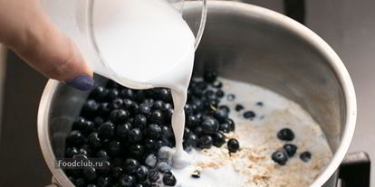 Шаг 3: овсяной каши с черникой