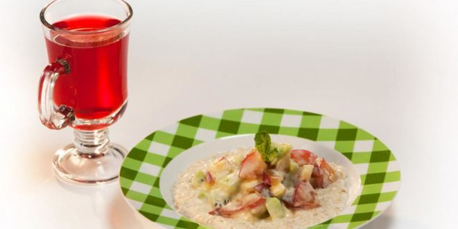 Рецепт овсяной каши с фруктовым салатом