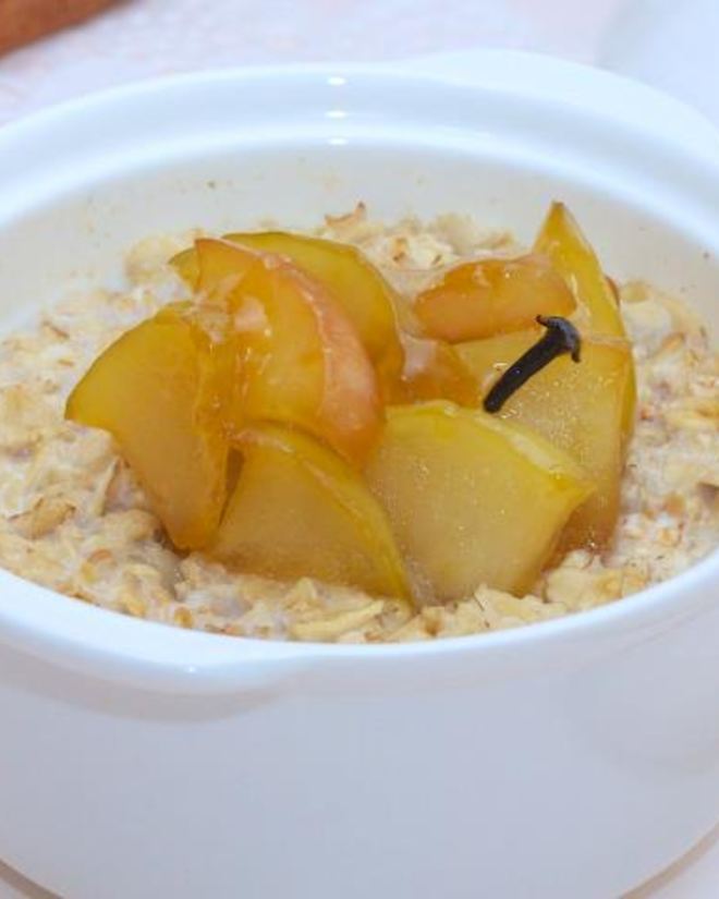 Рецепт овсяной каши с карамельными яблоками