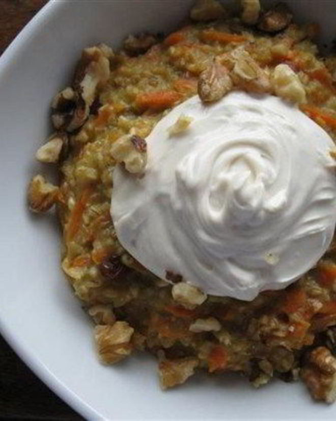Рецепт овсяной каши с морковью, изюмом и грецким орехом