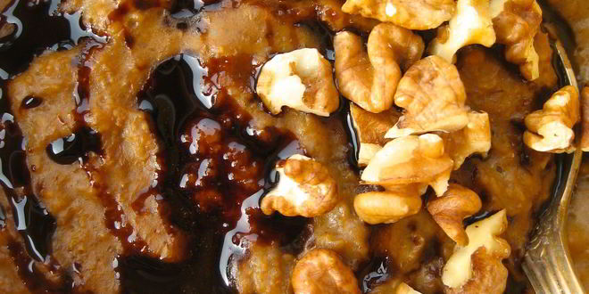 Рецепт овсяной каши с патокой, имбирем и греким орехом