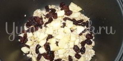 Шаг 1: постной овсяной каши с изюмом и яблоками из мультиварки