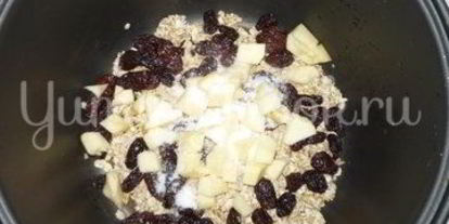 Шаг 2: постной овсяной каши с изюмом и яблоками из мультиварки