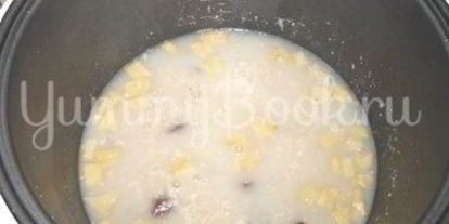 Шаг 4: постной овсяной каши с изюмом и яблоками из мультиварки