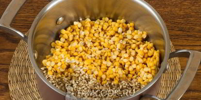 Шаг 2: гороховой каши с перловкой и сыром