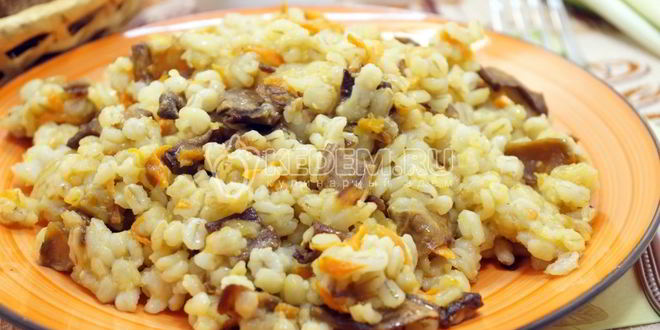Рецепт перловой каши с грибами