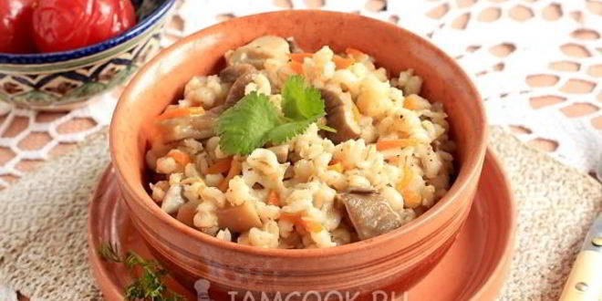 Рецепт перловки с грибами и луком