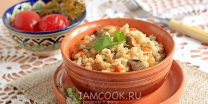 Шаг 13: перловки с грибами и луком