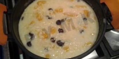 Шаг 3: пшенной каши с тыквой и изюмом