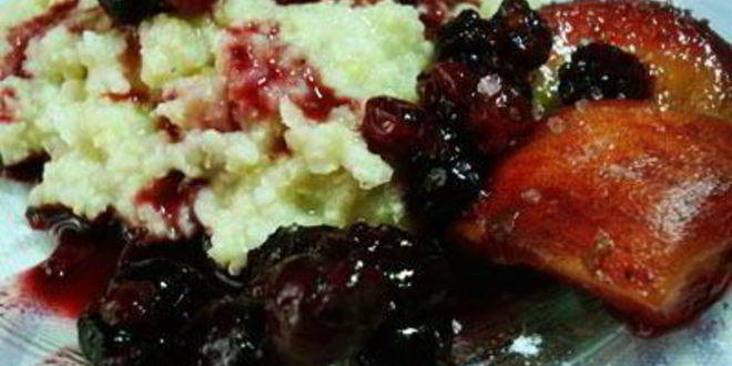 Рецепт пшенной каши с ягодно-фруктовым соусом