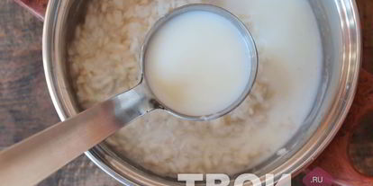 Шаг 2: рисовой каши на молоке