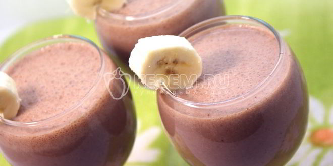 Рецепт бананова-шоколадного коктейль