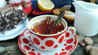 Рецепт Чая с апельсиновой коркой, клюквой и корицей