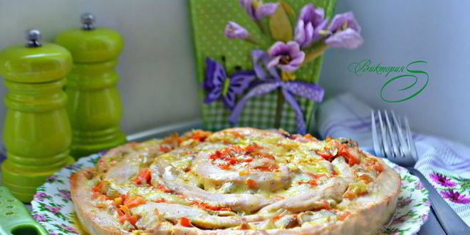 Рецепт Куриных грудок, запеченных с грибами Роза чайная