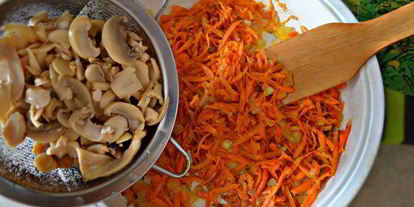 Шаг 2: куриных грудок, запеченных с грибами роза чайная