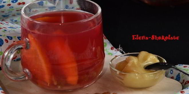 Рецепт Вишневого чая с изюмом и апельсином