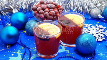 Рецепт Клюквенного безалкогольного глинтвейна