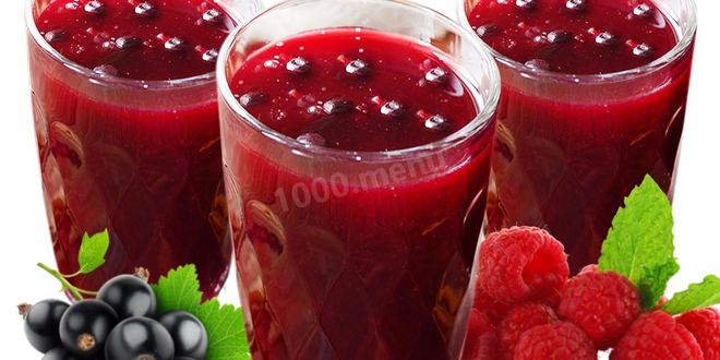 Рецепт Киселя из замороженных ягод малины и черной смородины