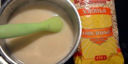 Шаг 2: овсяного киселя с черникой