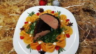 Рецепт Свиной вырезки в кофейной панировке с пастой