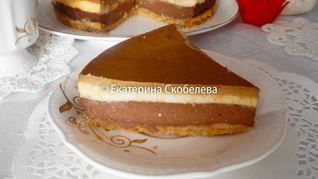 Рецепт Трехслойного кофейно-шоколадного чизкейк