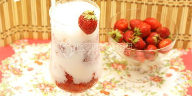 Рецепт Молочного коктейля с клубникой
