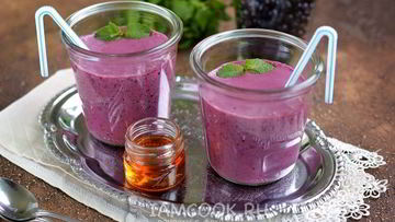 Рецепт Протеинового коктейля с черникой и творогом