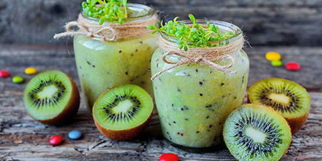 Рецепт пшенного смузи из киви и сельдерея