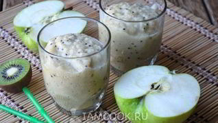 Рецепт Смузей из киви, банана и яблока