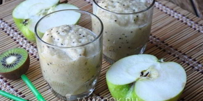 Рецепт смузей из киви, банана и яблока