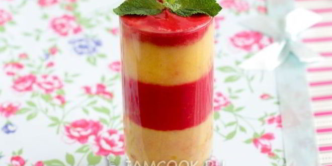 Рецепт Смузей из персика и малины