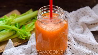 Рецепт Смузей из сельдерея с апельсиновым соком, морковью и яблоком