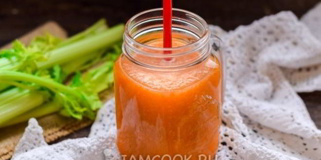 Рецепт смузей из сельдерея с апельсиновым соком, морковью и яблоком