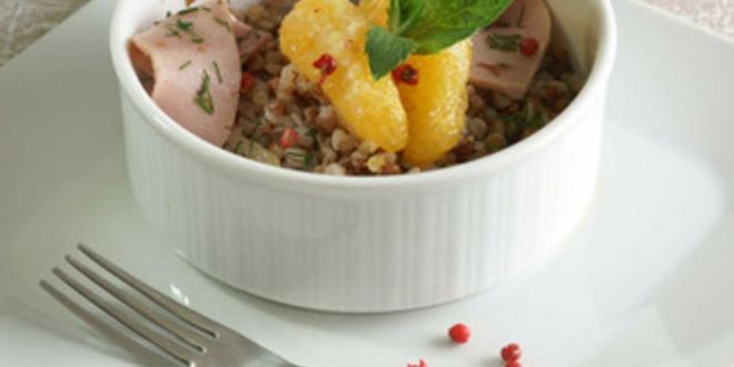 Рецепт салата с гречневой крупой и ветчиной