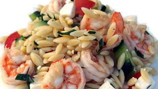 Рецепт Салата с орзо и креветками в греческом стиле