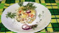 Рецепт Картофельного салата с кальмарами