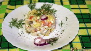 Рецепт Картофельного салата с кальмарами