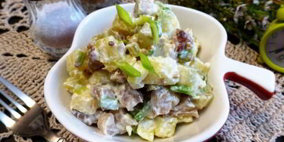 Шаг 6: картофельного салата с копченой рыбой