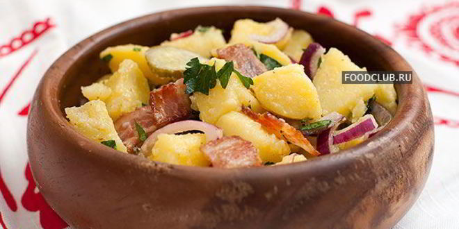 Рецепт картофельного салата с красным луком
