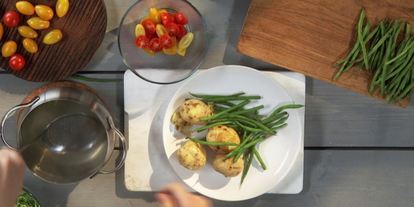 Шаг 2: картофельного салата с зеленой фасолью