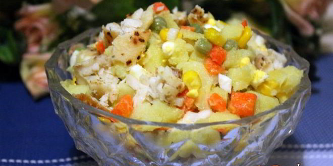 Рецепт Картофельного салата с жареной тилапией