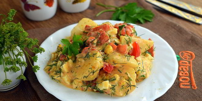 Рецепт пряного картофельного салата с укропом