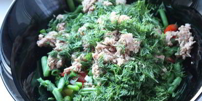 Шаг 9: салата из картофеля, фасоли и тунца