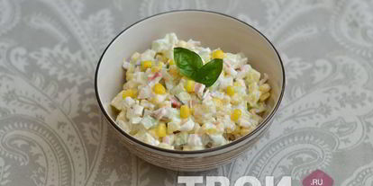 Шаг 7: салата с картофелем и кукурузой