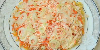 Шаг 3: салата с картофелем и курицей