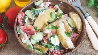 Рецепт Салата с запеченным картофелем