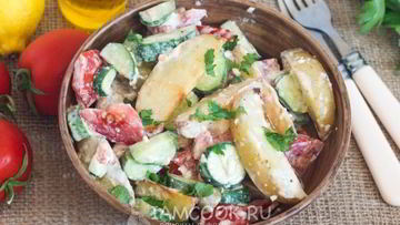 Рецепт Салата с запеченным картофелем