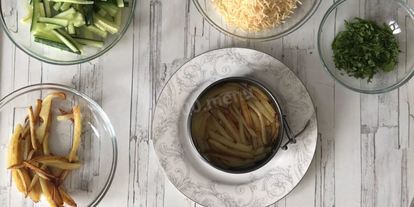 Шаг 6: салата с жареной картошкой